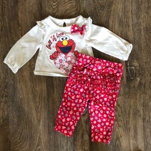 Baby girl Elmo outfit